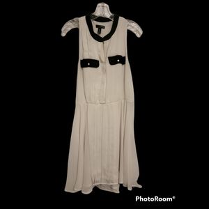 White Dress with Black Accent - Size Large